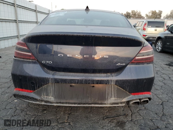 2023 Genesis G70 2.0T with VIN KMTG34TA5PU124271, listed as a Copart auction lot 82690964 with 8,844 mi miles and Salvage Title. Bid and sale history available at DreamBid. Image 6.