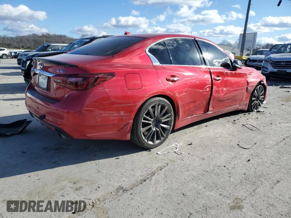 2019 Infiniti Q50 RED SPORT 400 with VIN JN1FV7AP4KM780082, listed as a Copart auction lot 41540805 with 78,820 mi miles and Salvage Title. Bid and sale history available at carsss.com. Image 3.