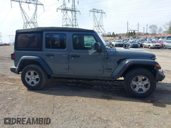 2021 Jeep Wrangler Unlimited Sport S with VIN 1C4HJXDG9MW836411, listed as a IAAI auction lot 41844148 with 17,955 mi miles. Bid and sale history available at carsss.com. Image 14.