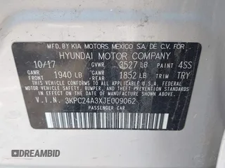 2018 Hyundai Accent SE with VIN 3KPC24A3XJE009062, listed as a IAAI auction lot 42127408 with 101,724 mi miles and . Bid and sale history available at carsss.com. Image 9.