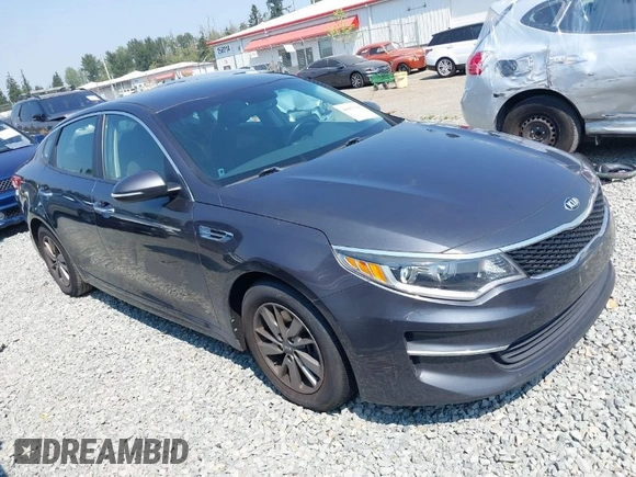 2016 Kia Optima LX Turbo with VIN 5XXGT4L10GG004351, listed as a IAAI auction lot 40053290 with 85,480 mi miles. Bid and sale history available at carsss.com. Image 1.