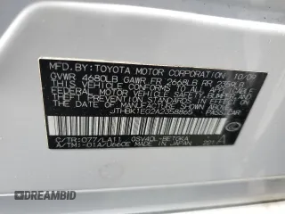 2010 Lexus ES 330 with VIN JTHBK1EG2A2358865, listed as a Copart auction lot 58476703 with 145,376 mi miles and Non Repairable. Bid and sale history available at DreamBid. Image 12.