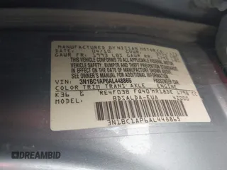 2010 Nissan Versa S with VIN 3N1BC1AP6AL448865, listed as a IAAI auction lot 42708887 with 155,381 mi miles and . Bid and sale history available at DreamBid. Image 9.