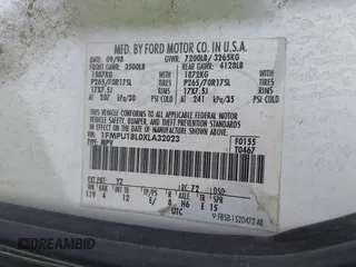 1999 Ford Expedition XLT z VIN 1FMPU18L0XLA32023, wystawiony jako IAAI lot #41976697 z przebiegiem Nie podano mil oraz . Historia ofert i sprzedaży dostępna na DreamBid. Obrazek 9.