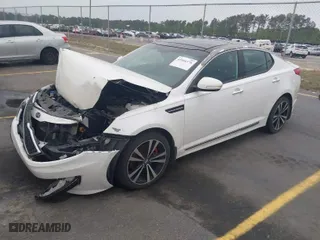 2013 Kia Optima SX w/Limited Pkg with VIN 5XXGR4A65DG103305, listed as a IAAI auction lot 41966376 with 158,966 mi miles. Bid and sale history available at carsss.com. Image 2.