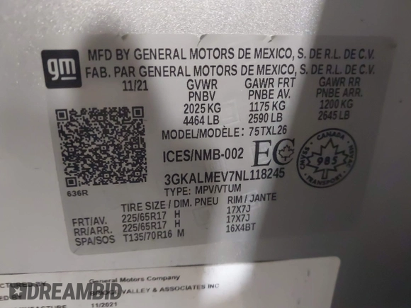 2022 GMC Terrain SLE с VIN 3GKALMEV7NL118245, выставлен на аукционе IAAI как лот 42381192 с пробегом 30 822 миль миль и . История ставок и продаж доступна на DreamBid. Изображение 9.