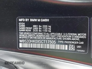 2025 BMW M4 Competition xDrive with VIN WBS33HK0XSCT17505, listed as a IAAI auction lot 41353146 with 8,171 mi miles. Bid and sale history available at carsss.com. Image 9.