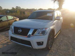 2018 Nissan Armada SL with VIN JN8AY2NC0J9551669, listed as a IAAI auction lot 41773113 with 183,029 mi miles. Bid and sale history available at carsss.com. Image 2.