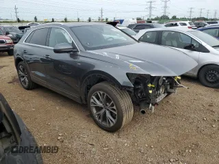 2023 Audi Q8 Premium Plus with VIN WA1EVBF12PD035302, listed as a Copart auction lot 64756094 with 8,615 mi miles and Salvage title. Bid and sale history available at DreamBid. Image 4.