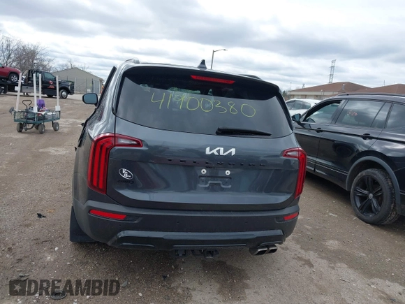 2022 Kia Telluride EX with VIN 5XYP3DHC6NG218702, listed as a IAAI auction lot 41900380 with 46,876 mi miles and . Bid and sale history available at carsss.com. Image 16.