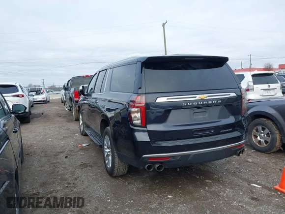 2023 Chevrolet Suburban Premier with VIN 1GNSKFKD5PR421523, listed as a IAAI auction lot 41120056 with 43,172 mi miles. Bid and sale history available at carsss.com. Image 3.