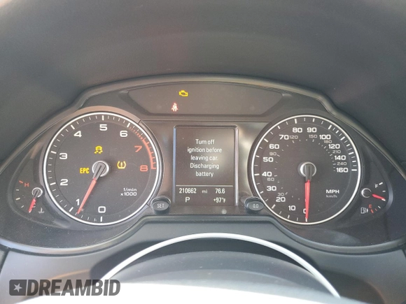2013 Audi Q5 Premium Plus с VIN WA1LFAFP2DA066565, выставлен на аукционе Copart как лот 57576325 с пробегом 210 662 миль миль и Списание • Salvage title. История ставок и продаж доступна на DreamBid. Изображение 9.