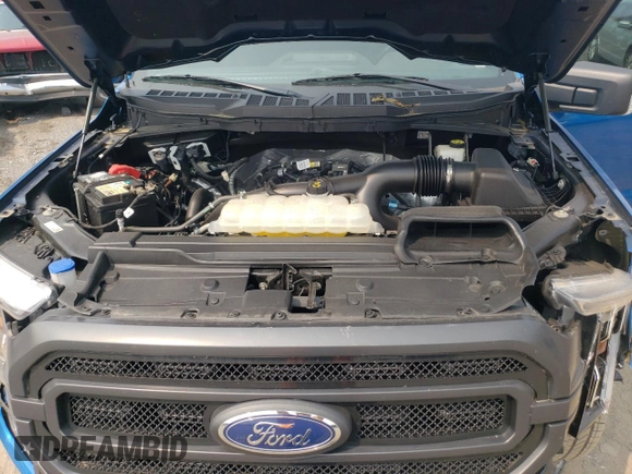 2021 Ford F-150 XL with VIN 1FTEW1EP7MFC02143, listed as a Copart auction lot 59140805 with 27,789 mi miles and Salvage title. Bid and sale history available at DreamBid. Image 11.