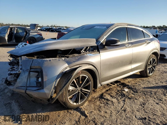 2023 Infiniti QX55 Luxe z VIN 3PCAJ5JR2PF112046, wystawiony jako Copart lot #41748665 z przebiegiem 26 500 mil mil oraz Szkoda całkowita • Salvage title. Historia ofert i sprzedaży dostępna na DreamBid. Obrazek 1.