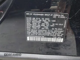 2025 Volkswagen Atlas SE with VIN 1V2WR2CA8SC532788, listed as a IAAI auction lot 42622254 with 5,967 mi miles and . Bid and sale history available at DreamBid. Image 9.