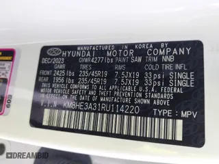 2024 Hyundai Kona Limited with VIN KM8HE3A31RU114220, listed as a IAAI auction lot 41577683 with 11,323 mi miles. Bid and sale history available at carsss.com. Image 9.