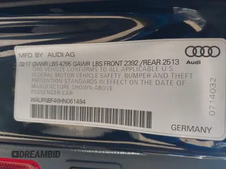2017 Audi A4 z VIN WAUFNBF46HN061494, wystawiony jako IAAI lot #41902356 z przebiegiem 78 735 mil mil oraz . Historia ofert i sprzedaży dostępna na DreamBid. Obrazek 9.
