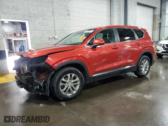 2019 Hyundai Santa Fe SE with VIN 5NMS2CAD8KH055076, listed as a Copart auction lot 52491615 with 121,494 mi miles and Salvage title. Bid and sale history available at DreamBid. Image 1.
