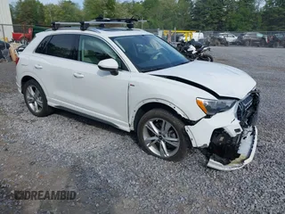 2022 Audi Q3 S line Premium with VIN WA1DECF38N1058326, listed as a IAAI auction lot 42362353 with 38,723 mi miles and . Bid and sale history available at DreamBid. Image 1.