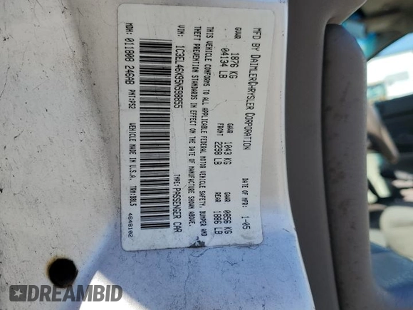 2005 Chrysler Sebring with VIN 1C3EL46X95N598855, listed as a Copart auction lot 43482905 with 210,250 mi miles and Salvage title. Bid and sale history available at DreamBid. Image 15.