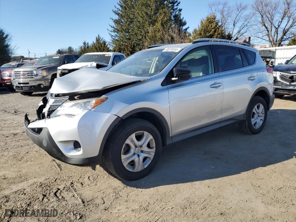 2015 Toyota RAV4 LE with VIN JTMBFREV7FJ046086, listed as a Copart auction lot 48578555 with 104,734 mi miles and Salvage Title. Bid and sale history available at carsss.com. Image 1.