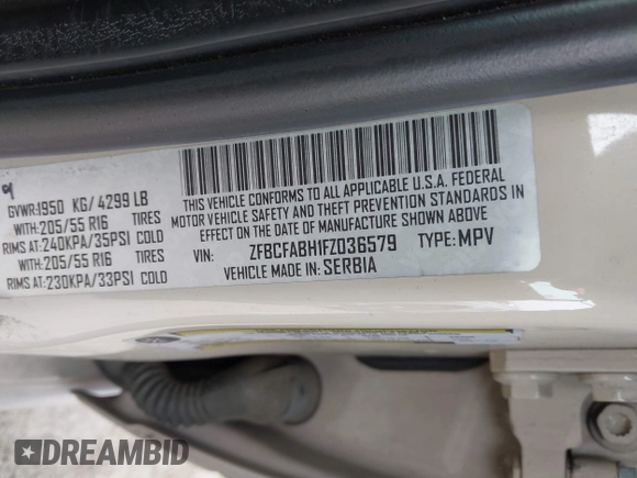 2015 FIAT 500L Easy с VIN ZFBCFABH1FZ036579, выставлен на аукционе IAAI как лот 42358118 с пробегом 116 135 миль миль и . История ставок и продаж доступна на DreamBid. Изображение 9.