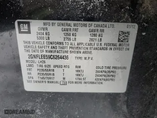 2012 Chevrolet Equinox LT w/1LT with VIN 2GNFLEE59C6264436, listed as a Copart auction lot 44356195 with 156,088 mi miles and Salvage Title. Bid and sale history available at carsss.com. Image 15.