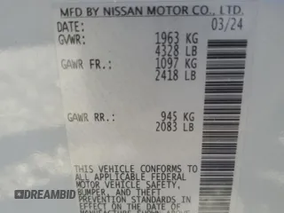 2024 Nissan Altima 2.5 SR with VIN 1N4BL4CV3RN400350, listed as a Copart auction lot 89174265 with 0 mi miles and Salvage Title. Bid and sale history available at carsss.com. Image 14.