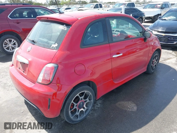 2015 FIAT 500 Turbo with VIN 3C3CFFHH2FT648125, listed as a IAAI auction lot 41835574 with 111,197 mi miles. Bid and sale history available at carsss.com. Image 4.