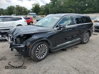 2020 Lincoln Aviator Reserve with VIN 5LM5J7WC3LGL16459, listed as a Copart auction lot 62428535 with 9,843 mi miles and Salvage title. Bid and sale history available at DreamBid. Image 1.
