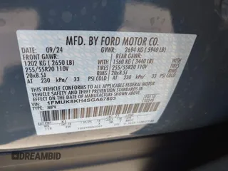 2025 Ford Explorer ST-Line with VIN 1FMUK8KH4SGA67803, listed as a IAAI auction lot 41844114 with 2,044 mi miles. Bid and sale history available at carsss.com. Image 9.