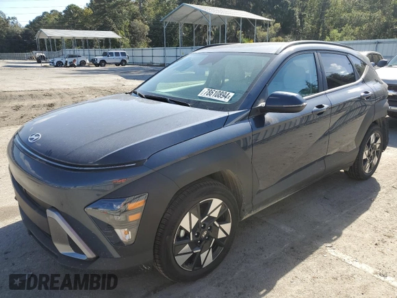 2024 Hyundai Kona SEL with VIN KM8HB3AB8RU104915, listed as a Copart auction lot 78610894 with 469 mi miles and Salvage Title. Bid and sale history available at carsss.com. Image 1.