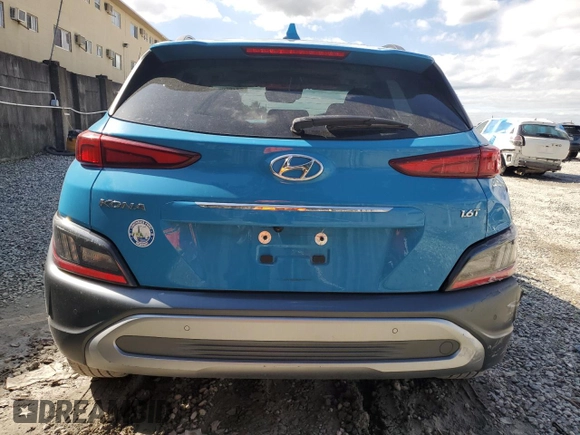 2022 Hyundai Kona Limited with VIN KM8K53A35NU911229, listed as a Copart auction lot 42786925 with 10,110 mi miles and Salvage Title. Bid and sale history available at carsss.com. Image 6.