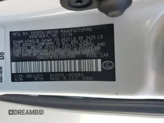 2020 Lexus ES 300h with VIN 58AD21B10LU007586, listed as a Copart auction lot 60130325 with 68,851 mi miles and Salvage title. Bid and sale history available at DreamBid. Image 12.