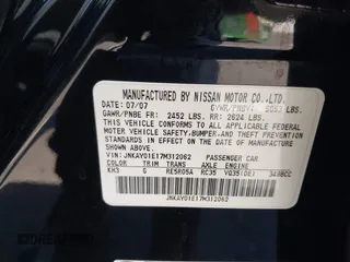 2007 Infiniti M Sport z VIN JNKAY01E17M312062, wystawiony jako IAAI lot #42356818 z przebiegiem 172 780 mil mil oraz . Historia ofert i sprzedaży dostępna na DreamBid. Obrazek 9.