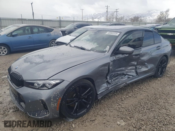 2024 BMW 3 Series 330i xDrive with VIN 3MW89FF01R8E14844, listed as a Copart auction lot 48992225 with 0 mi miles and Salvage Title. Bid and sale history available at carsss.com. Image 1.