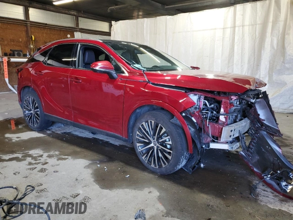 2023 Lexus RX 350h with VIN 2T2BBMCA5PC013398, listed as a Copart auction lot 50963615 with 13,587 mi miles and Salvage Title. Bid and sale history available at DreamBid. Image 4.
