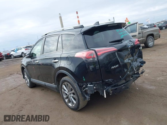 2017 Toyota RAV4 Hybrid Limited with VIN JTMDJREV7HD136797, listed as a IAAI auction lot 41733609 with 131,162 mi miles. Bid and sale history available at carsss.com. Image 3.