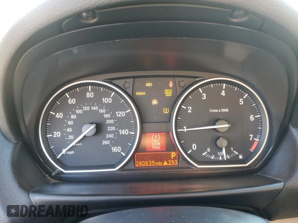 2010 BMW 1 Series 128i with VIN WBAUL7C57AVJ77350, listed as a Copart auction lot 43150295 with 240,639 mi miles and Clean title. Bid and sale history available at DreamBid. Image 9.