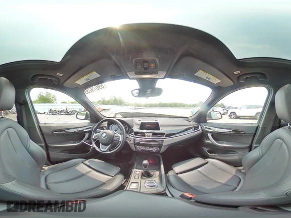2018 BMW X1 xDrive28i with VIN WBXHT3C36J3H29952, listed as a Copart auction lot 59679285 with 75,220 mi miles and Salvage title. Bid and sale history available at DreamBid. Image 15.