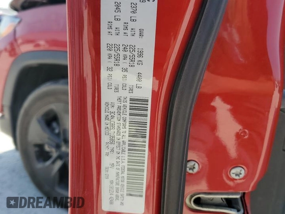 2020 Jeep Compass Altitude with VIN 3C4NJCBB5LT135856, listed as a Copart auction lot 76498864 with Not Provided miles and Salvage Title. Bid and sale history available at carsss.com. Image 14.