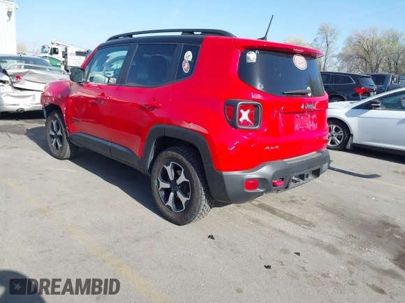 2019 Jeep Renegade Trailhawk with VIN ZACNJBC19KPK09606, listed as a IAAI auction lot 42002002 with 25,646 mi miles and . Bid and sale history available at DreamBid. Image 3.