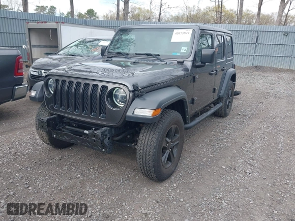 2021 Jeep Wrangler Unlimited Willys with VIN 1C4HJXDN5MW683251, listed as a IAAI auction lot 42075844 with 42,340 mi miles and . Bid and sale history available at DreamBid. Image 2.