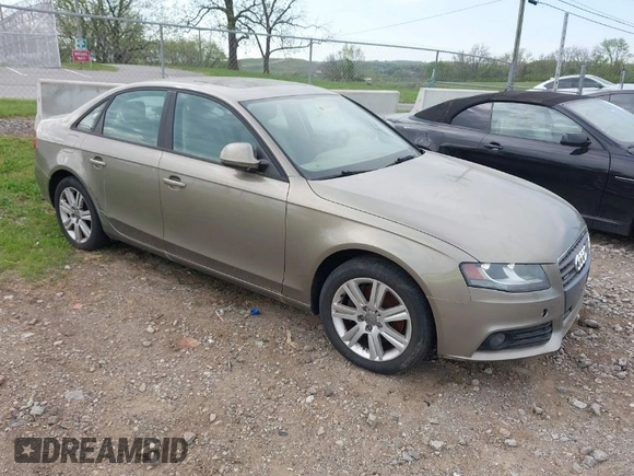2009 Audi A4 2.0T Prem with VIN WAULF78K29A132594, listed as a IAAI auction lot 42068937 with 102,507 mi miles. Bid and sale history available at carsss.com. Image 1.