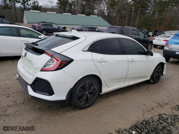 2018 Honda Civic Hatchback EX with VIN SHHFK7H59JU425540, listed as a Copart auction lot 47110235 with 75,572 mi miles and Salvage Title. Bid and sale history available at carsss.com. Image 3.