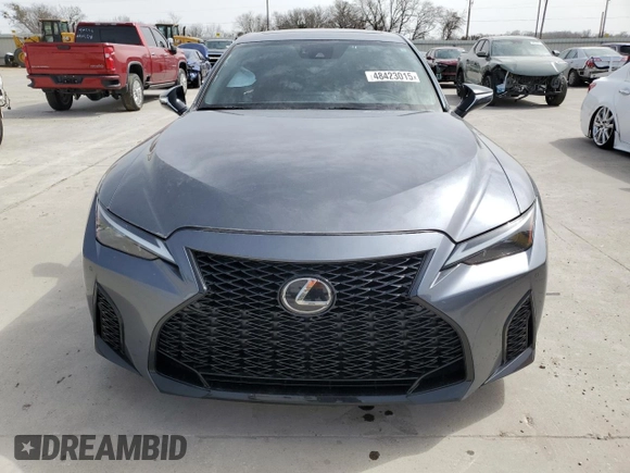 2023 Lexus IS with VIN JTHGZ1B21P5059966, listed as a Copart auction lot 48423015 with 40,384 mi miles and Salvage Title. Bid and sale history available at carsss.com. Image 5.