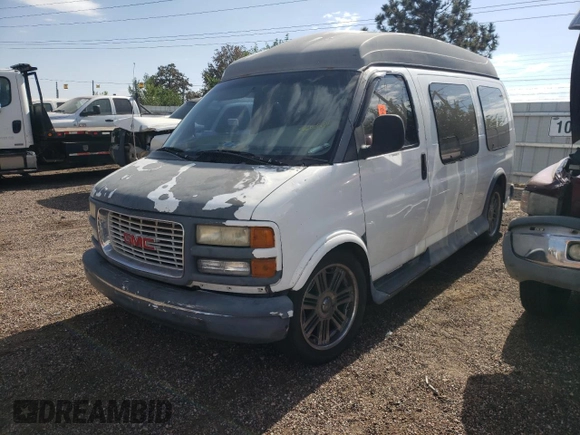 2000 GMC Savana z VIN 1GDFG15RXY1219889, wystawiony jako Copart lot #76055684 z przebiegiem 129 427 mil mil oraz Szkoda całkowita • Salvage title. Historia ofert i sprzedaży dostępna na DreamBid. Obrazek 1.
