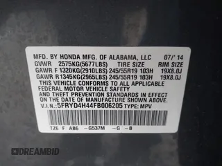 2015 Acura MDX Tech Pkg with VIN 5FRYD4H44FB006205, listed as a IAAI auction lot 41048794 with 151,060 mi miles. Bid and sale history available at carsss.com. Image 9.
