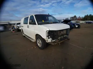 2019 GMC Savana Cargo Van with VIN 1GTW7AFG4K1335887, listed as a Copart auction lot 80944784 with 0 mi miles and Salvage Title. Bid and sale history available at carsss.com. Image 11.