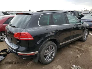 2016 Volkswagen Touareg Sport with VIN WVGEF9BP4GD011455, listed as a Copart auction lot 49734885 with 145,450 mi miles and Salvage Title. Bid and sale history available at DreamBid. Image 3.
